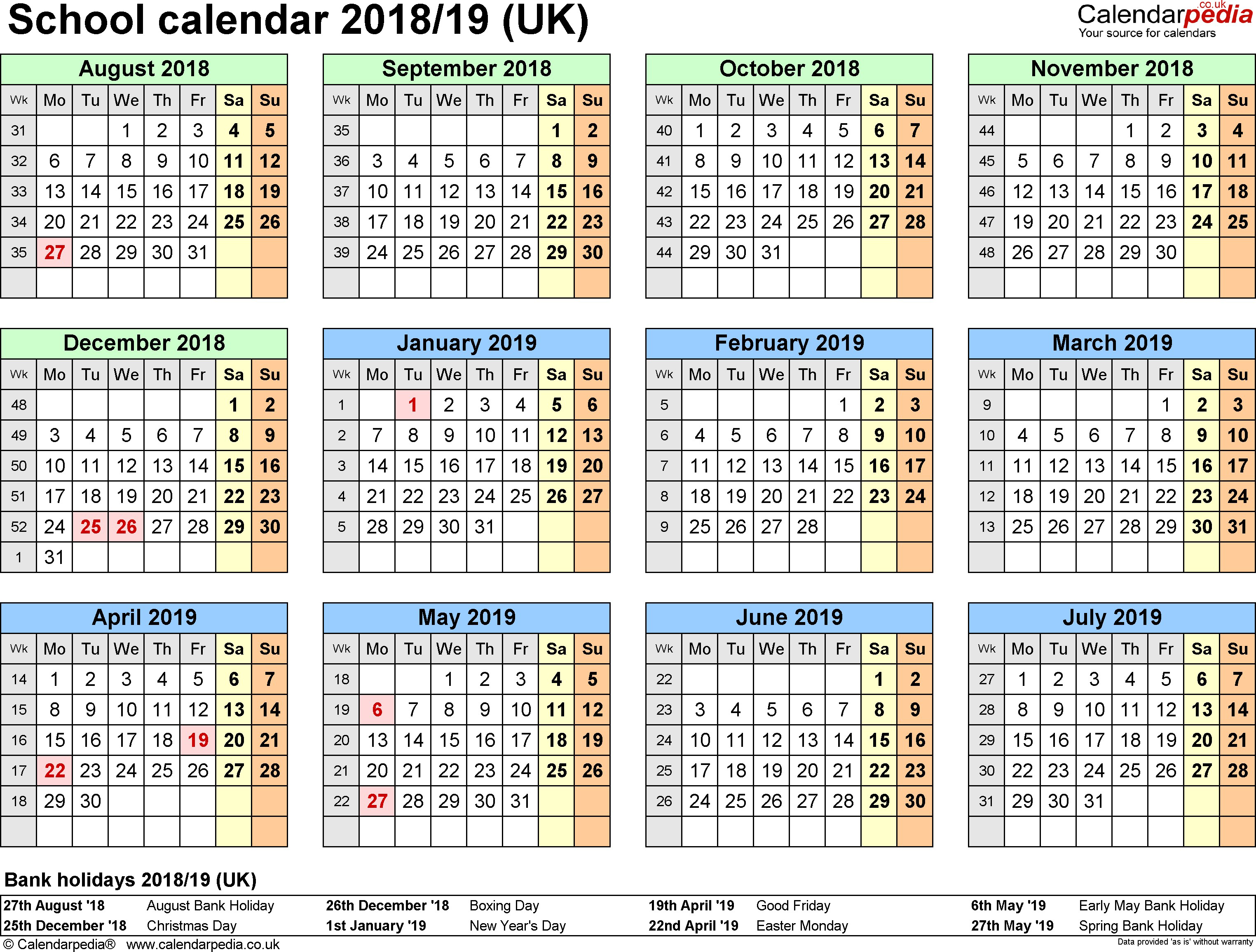 Calendrier Photo 2019 PNG