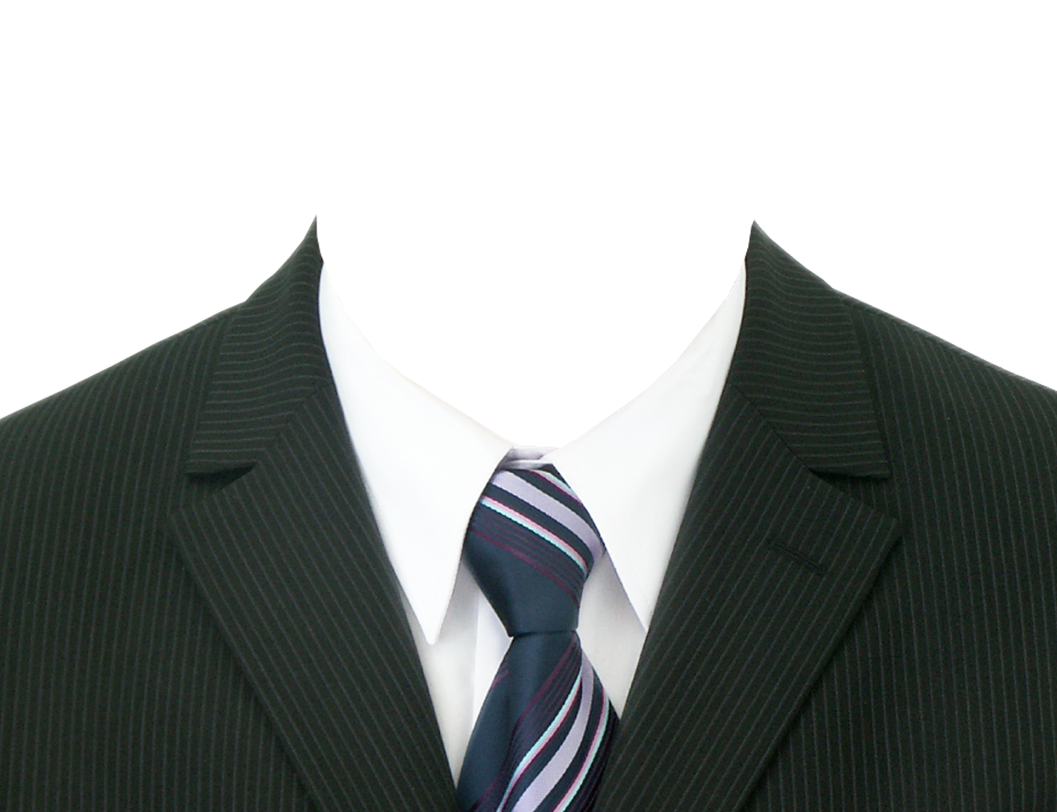  A photo of a man's suit and tie with a white background, which can be used as a template for an online suit photo editor.