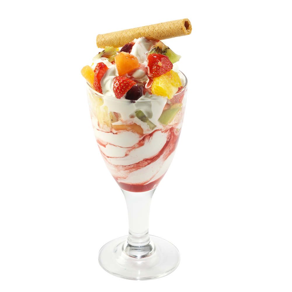 Fruit Salad With Ice Cream PNG Image Background