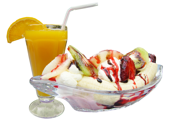 Fruit Salad With Ice Cream PNG Photo