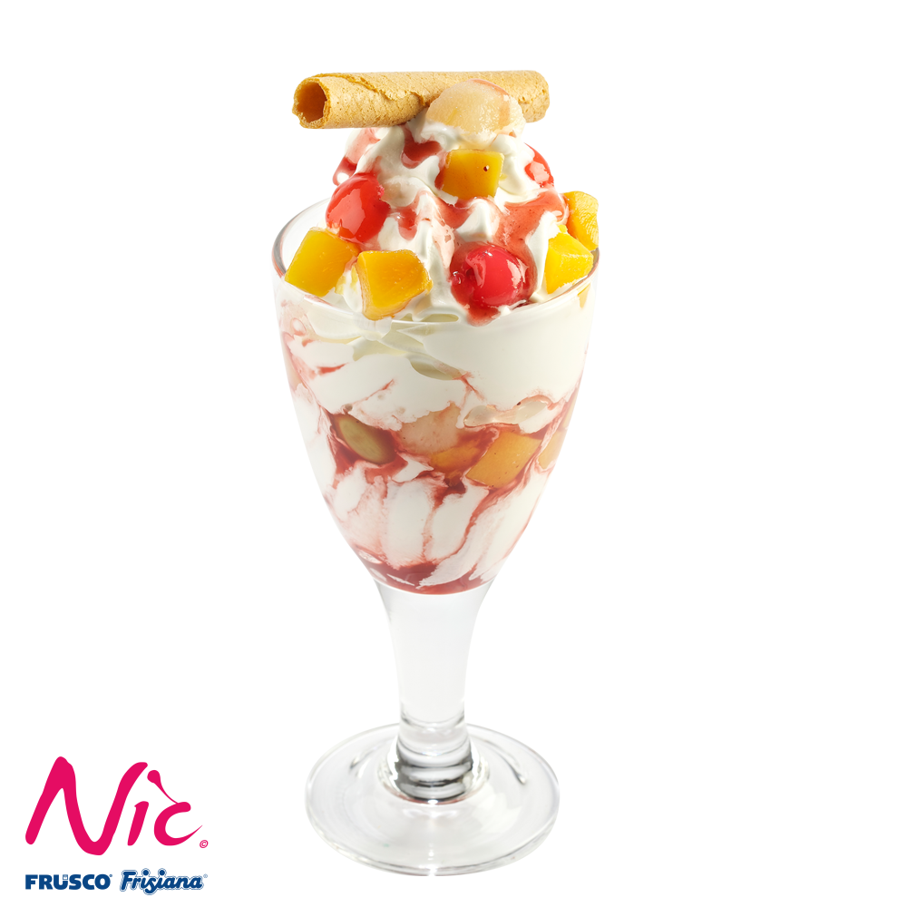 Fruit Salad With Ice Cream PNG Transparent Image