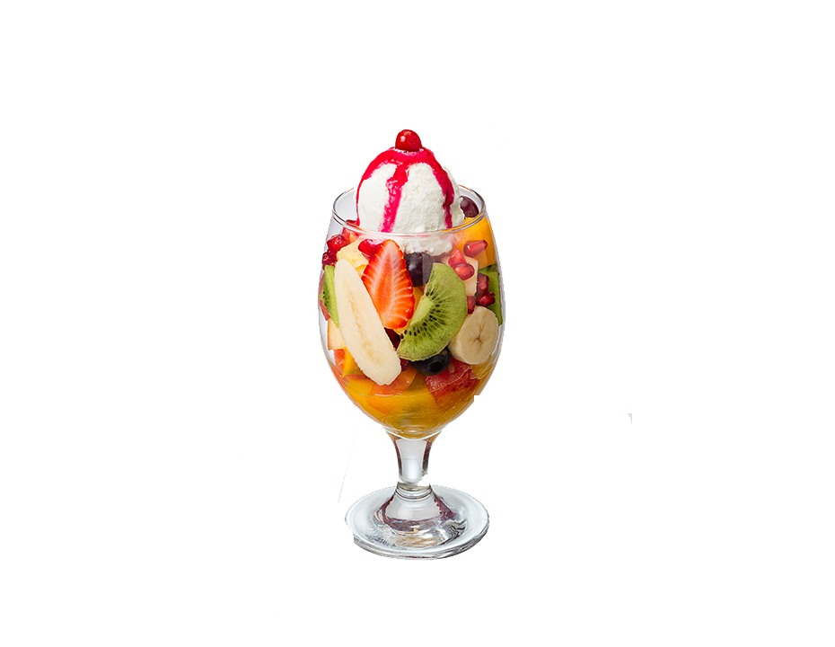 Fruit Salad With Ice Cream Transparent Image
