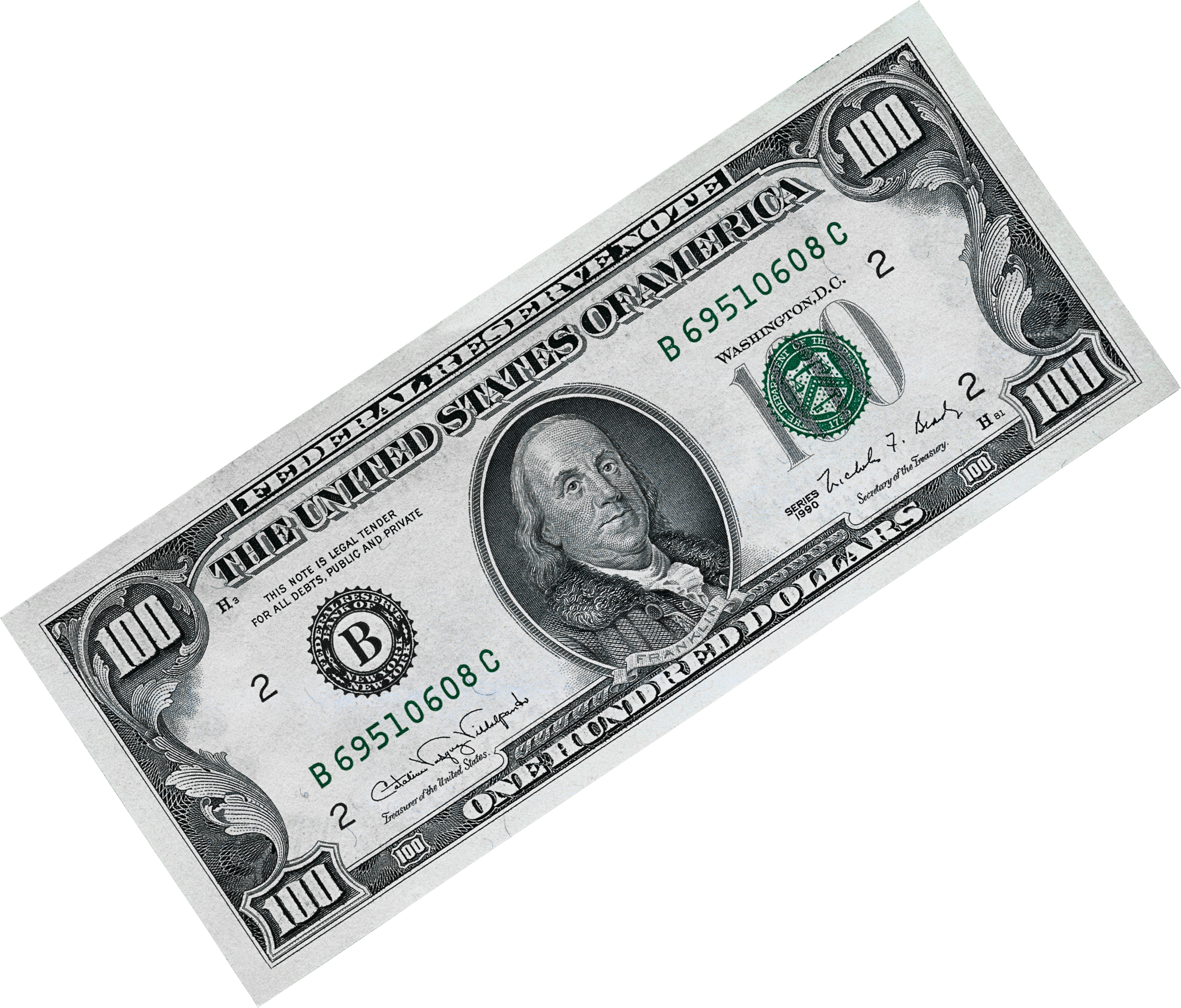 Американский сотни долларов Билл прозрачный образ