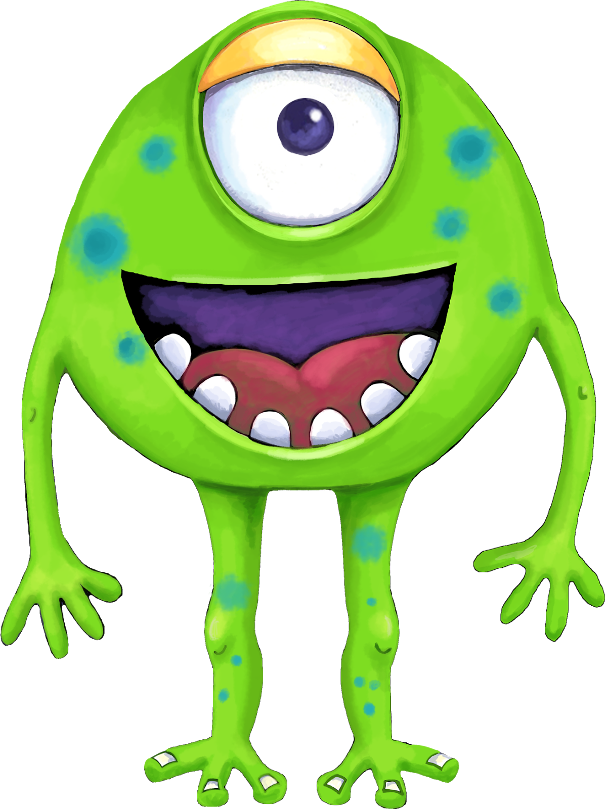 Cartoon grünes Monster-PNG-Bild
