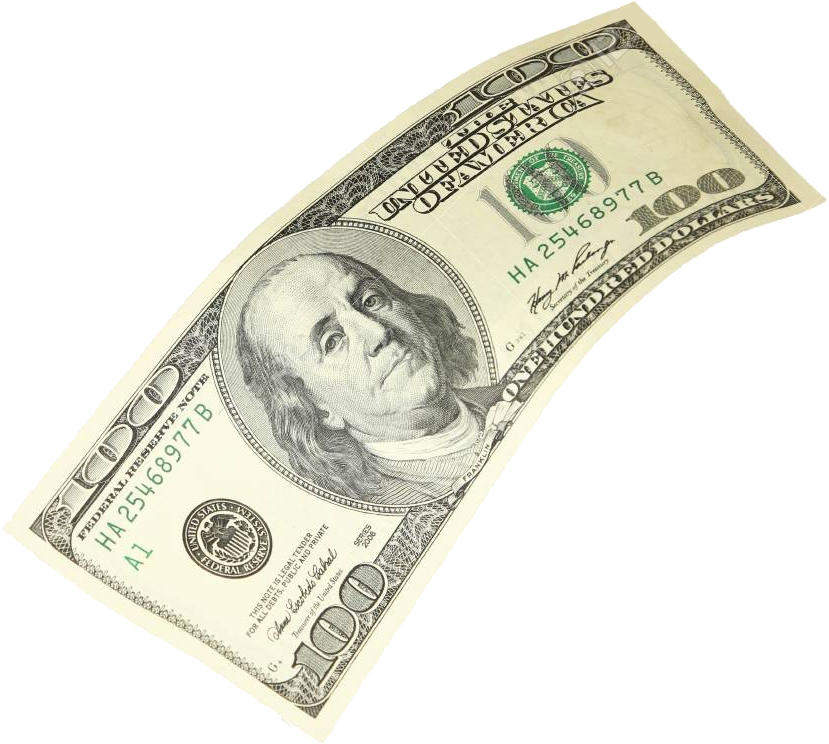 Money Seratus Dolar Bill PNG Gambar