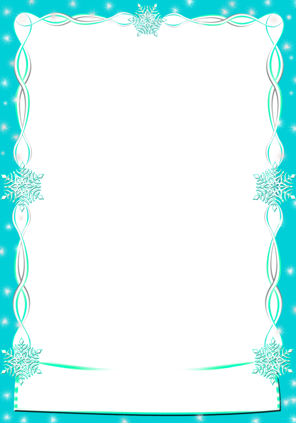 Rectangle Teal Frame PNG Photo