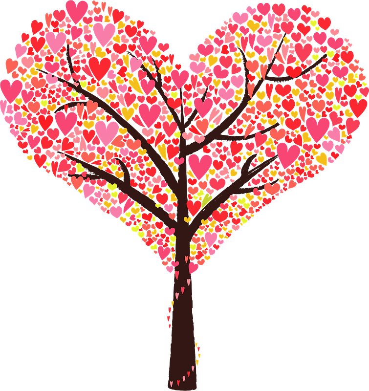 ต้นไม้หัวใจสีแดงฟรีภาพ PNG