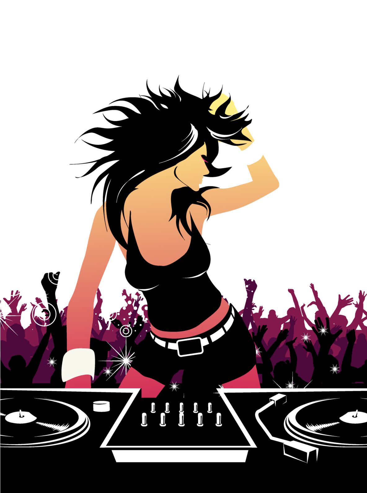Vector DJ Girl PNG Image Background | PNG Arts