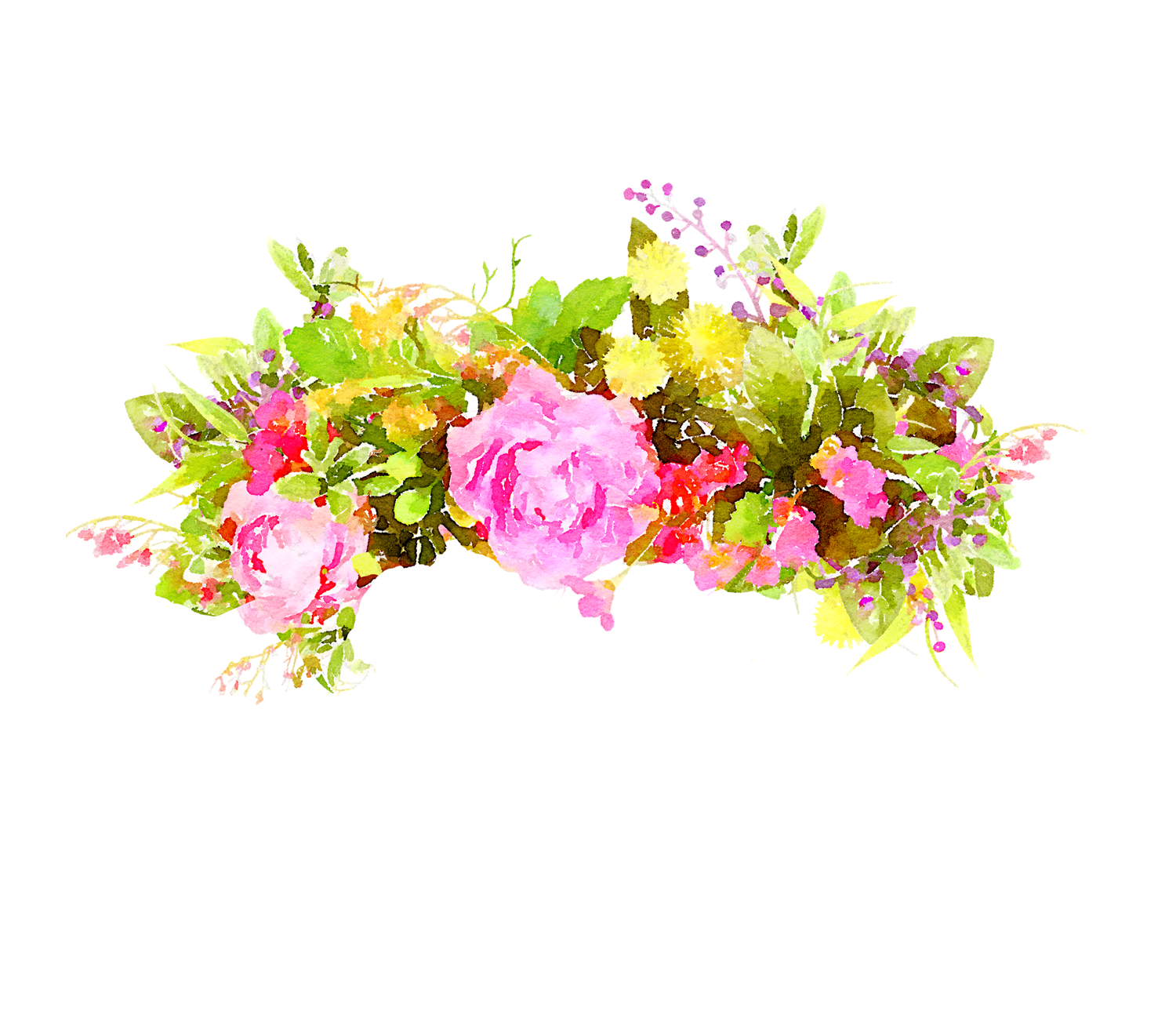 수채화 꽃 그림 PNG 사진