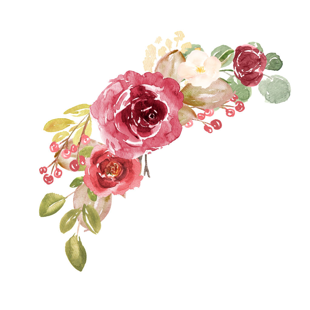 수채화 꽃 그림 투명 이미지입니다