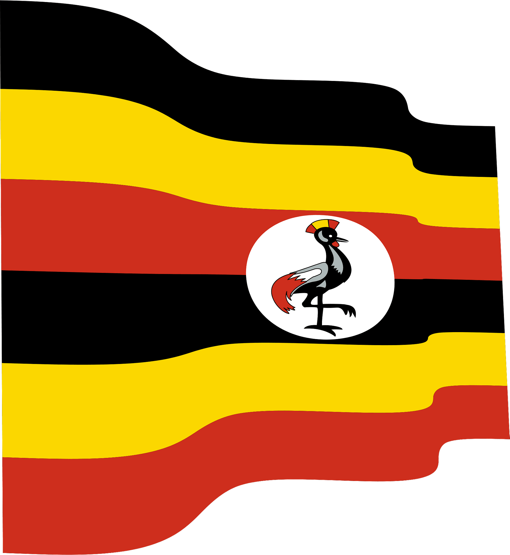 Uganda bayrağı sallayarak PNG Görüntüsü