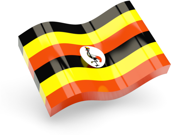 Uganda bayrağı şeffaf Görüntü sallayarak