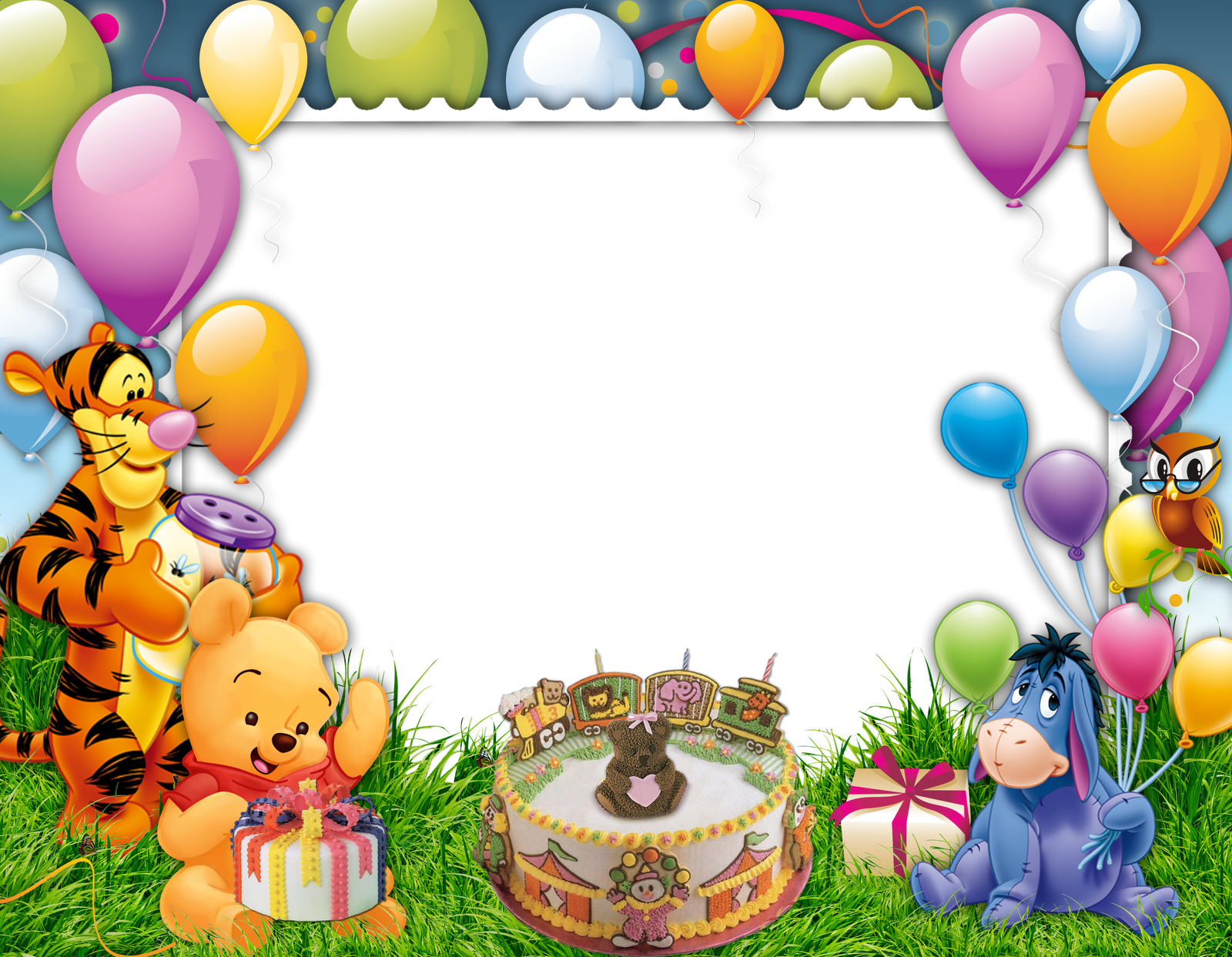 Ballons anniversaire cadre PNG image
