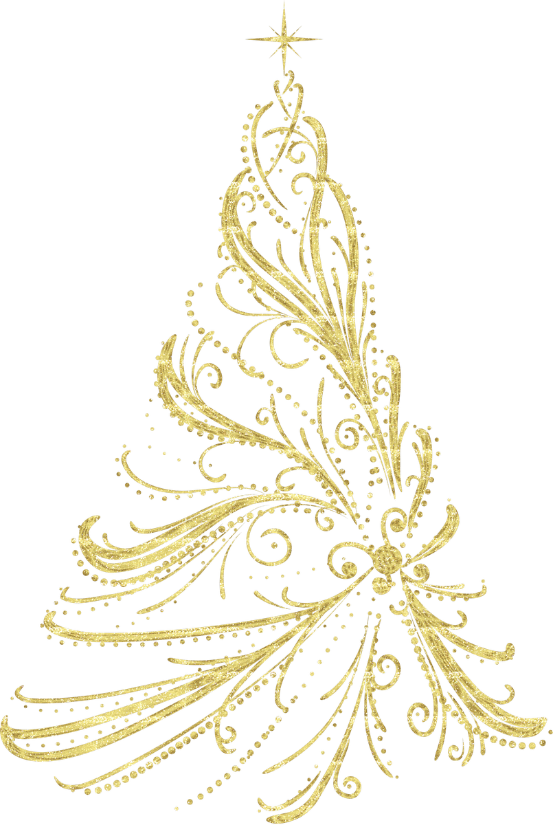 Emas selamat pohon natal Transparan