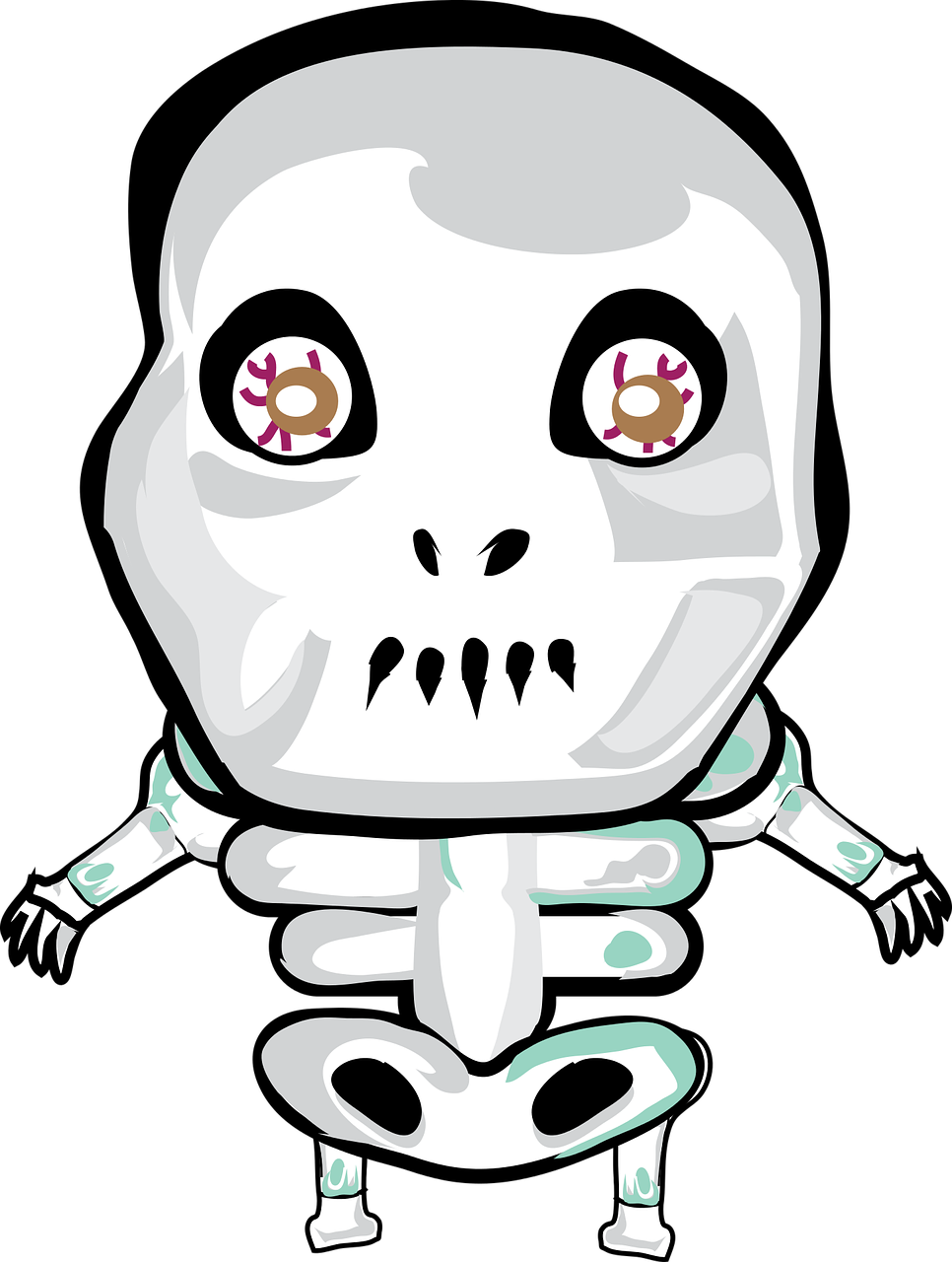 Хэллоуин скелет страшный прозрачный HQ