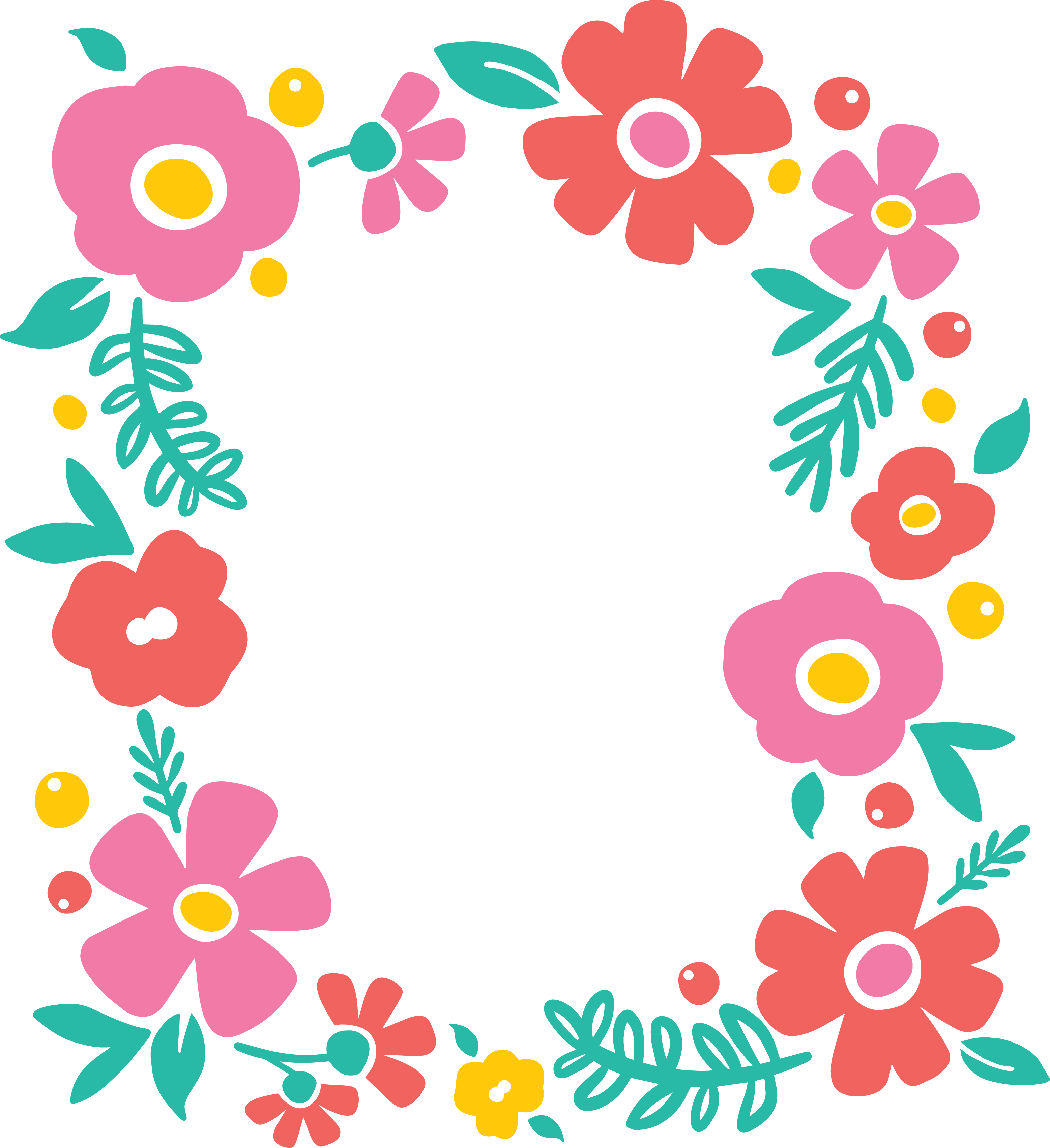 Gekleurde bloemen PNG Download Afbeelding