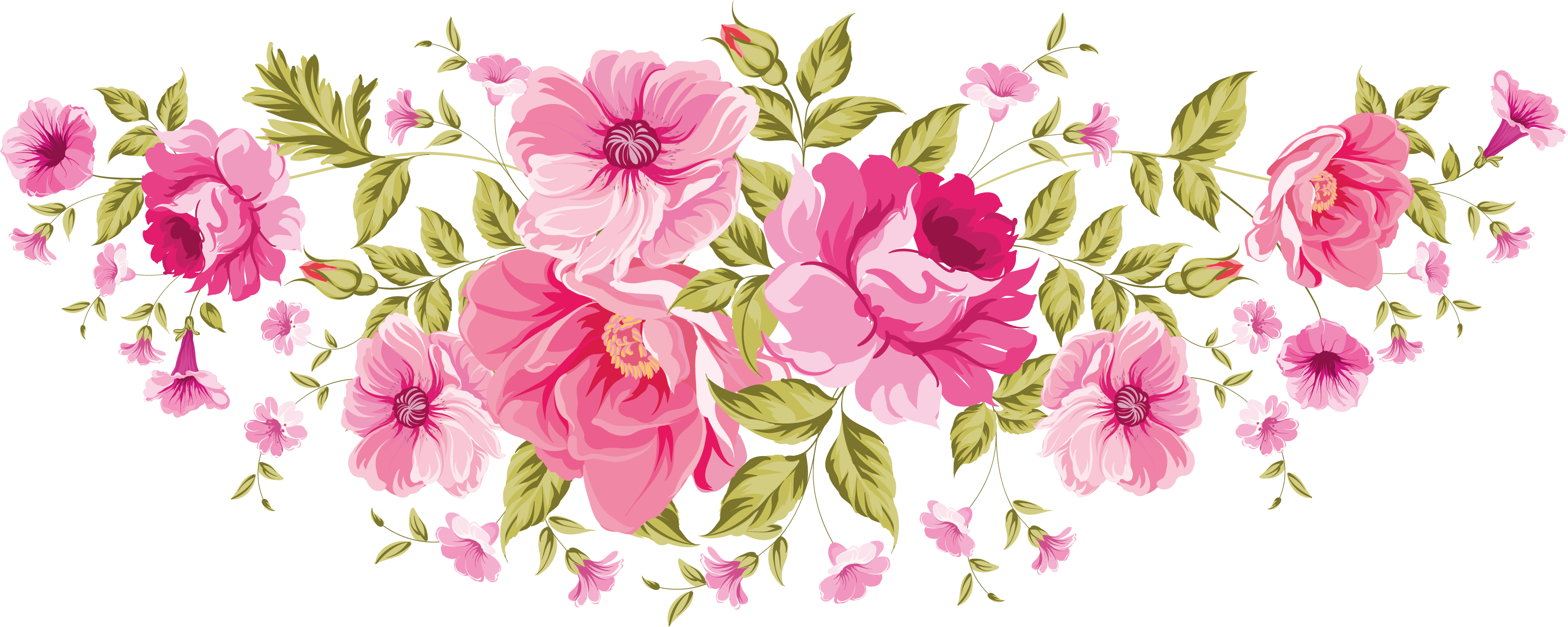 Colored Floral PNG Image Background | PNG Arts