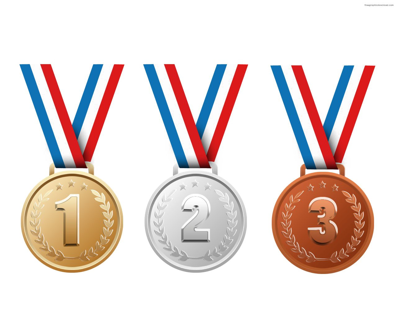 Medalhas de prata de ouro e imagem de bronze PNG transparente PNG Arts
