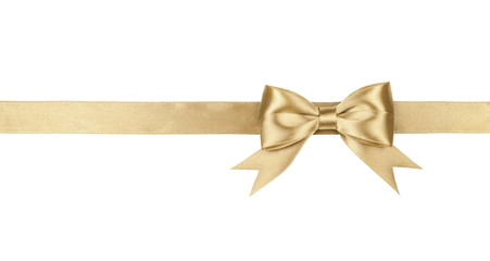 Лента золотого банта PNG прозрачное изображение