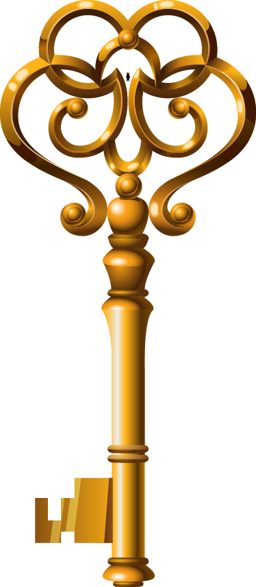 المفتاح الذهبي خلفية شفافة PNG