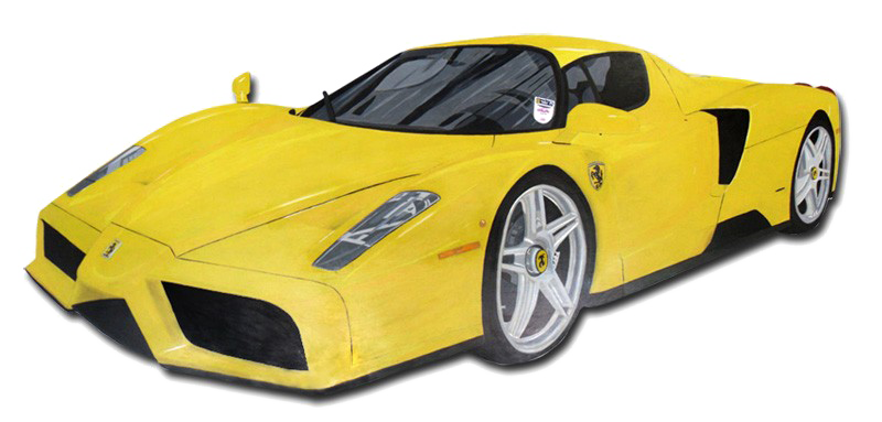 Желтое ferrari PNG фоновое изображение