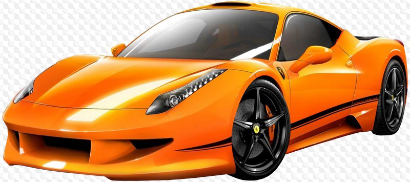 Желтый Ferrari PNG изображения фон