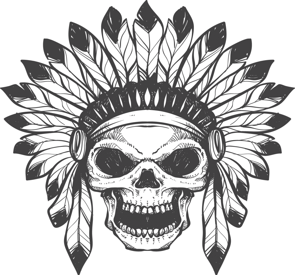 Image de fond PNG de tatouage de crâne