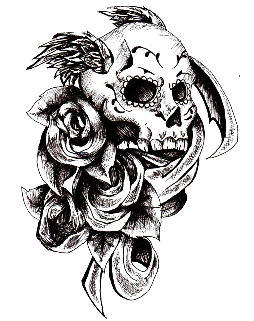Crânio tatuagem PNG imagem transparente fundo