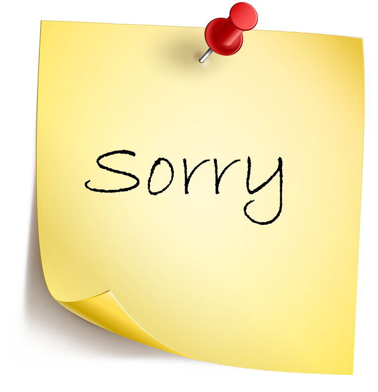 Sorry Transparent Background PNG