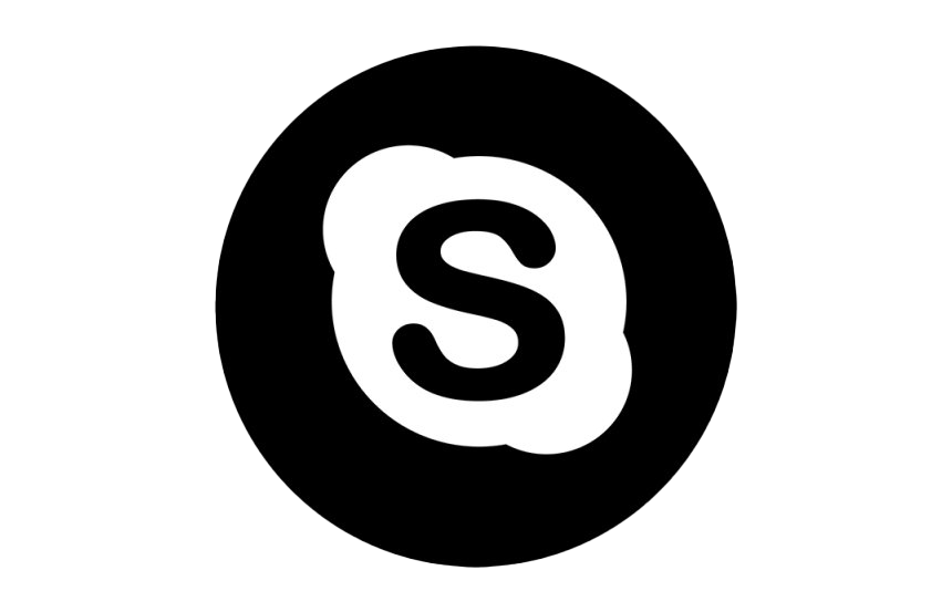 โลโก้ Skype สีดำและสีขาว PNG พื้นหลังภาพ PNG