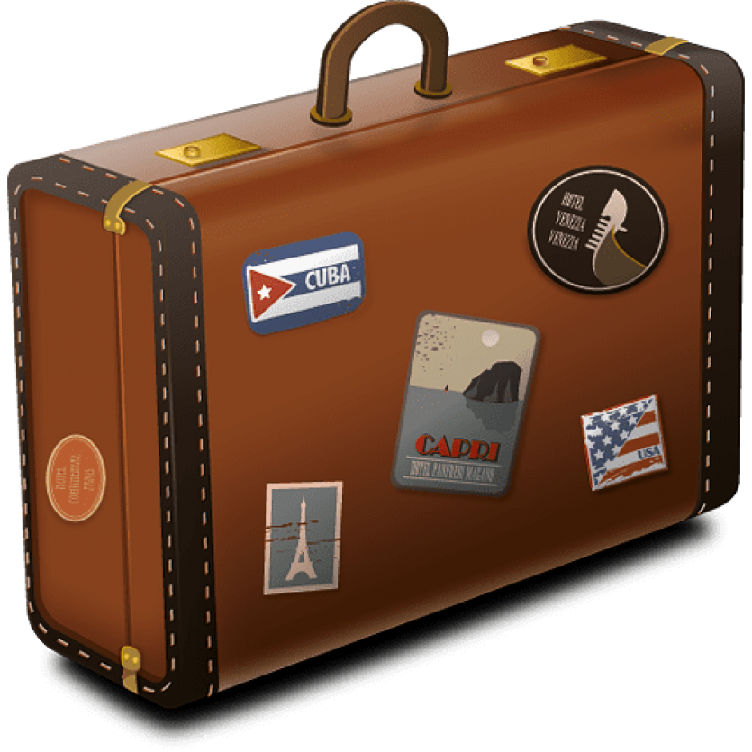 Brown Travel Suitcase PNG Download Image