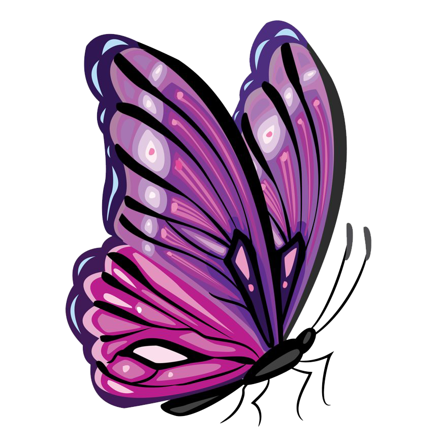 Mariposa rosa volando PNG PNG