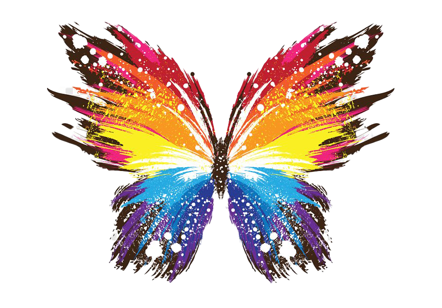 Arco iris brillante mariposa PNG descargar imagen