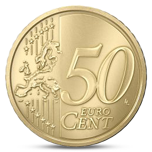 50 Cent Coin PNG Gambar Transparan