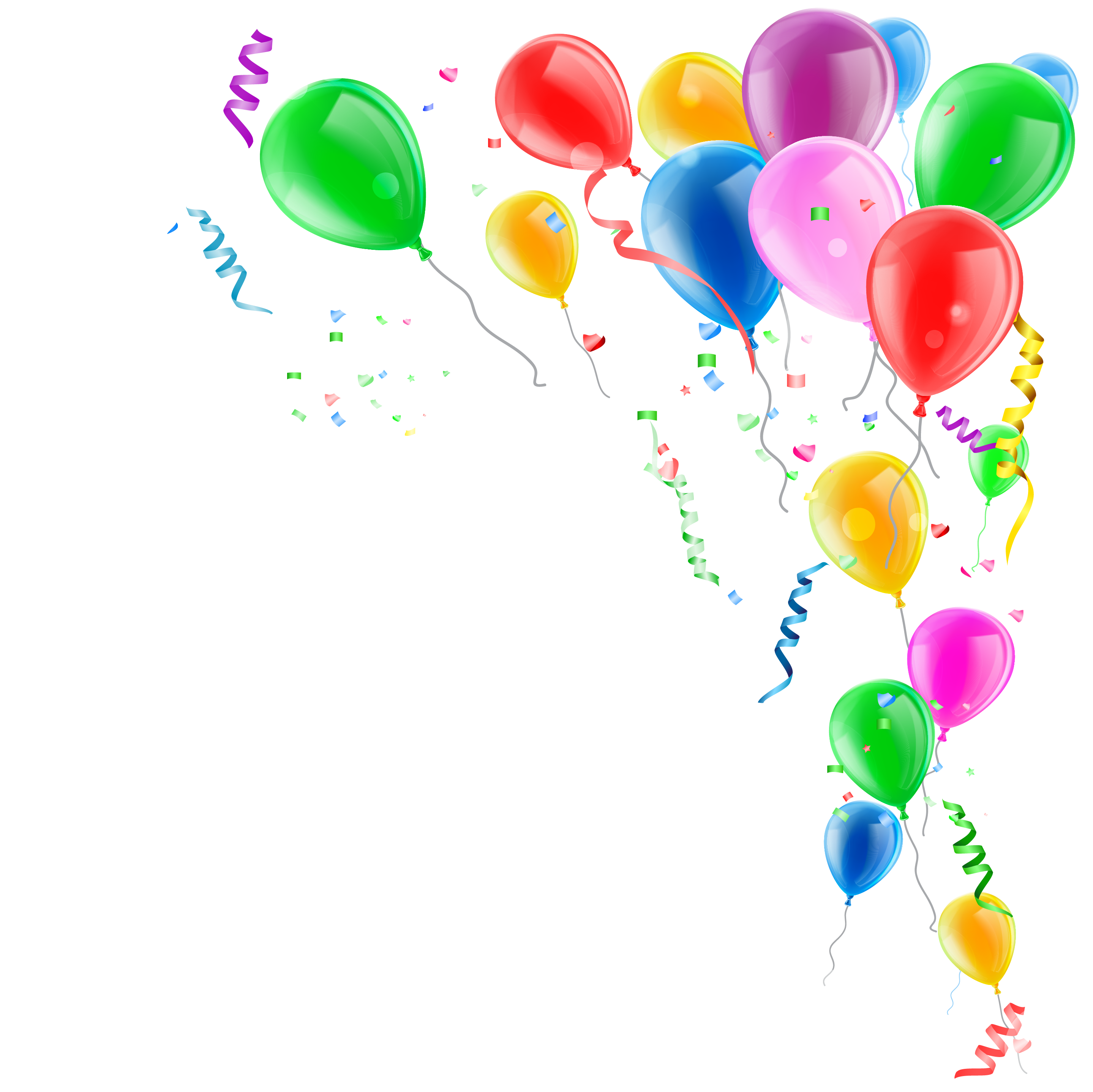 Воздушные шары Confetti PNG Высококачественное изображение