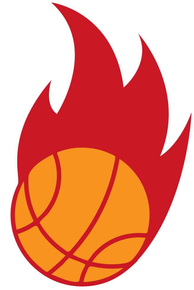 كرة السلة على النار خلفية شفافة PNG