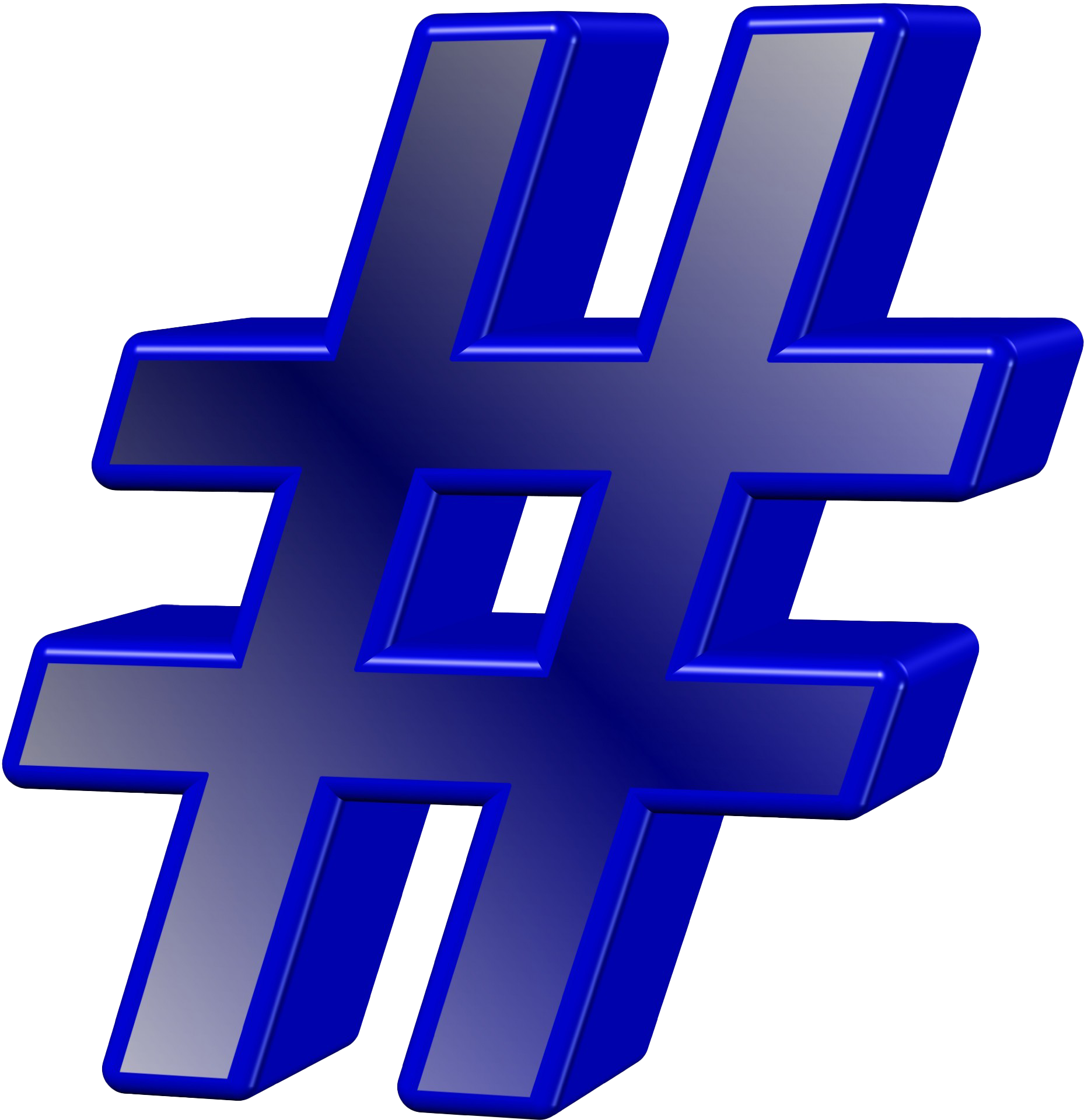 Blue Hashtag PNG ภาพคุณภาพสูง
