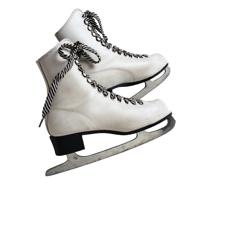 Sepatu skating es putih PNG Gambar latar belakang