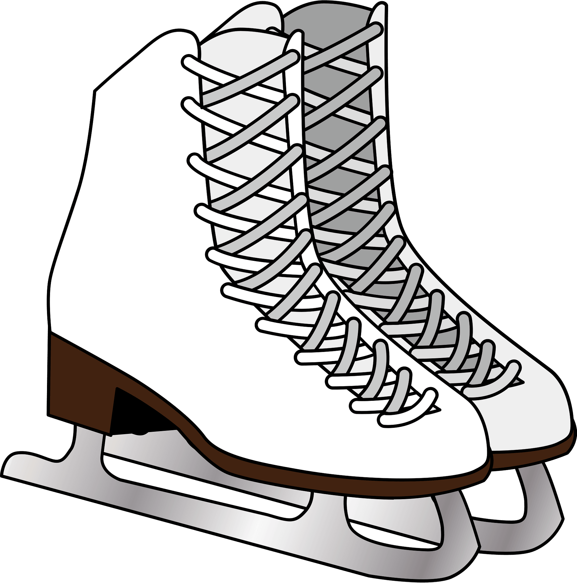 Sepatu skating es putih PNG Gambar