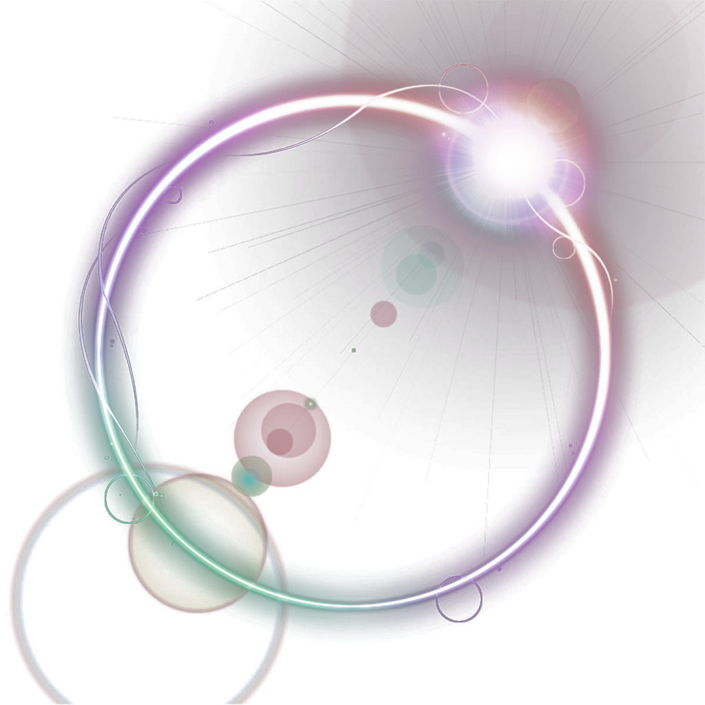 Mehrfarbiger Kreis Glüh-Licht-Effekt Transparenter Hintergrund