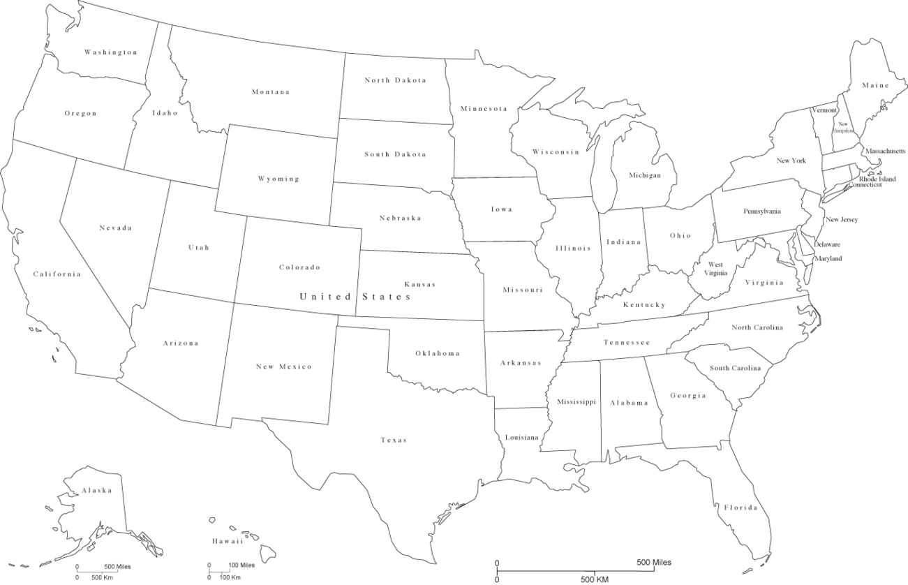United States Map Outline PNG Pic