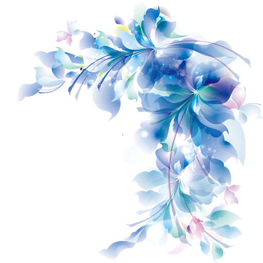 Vector azul flores PNG fundo