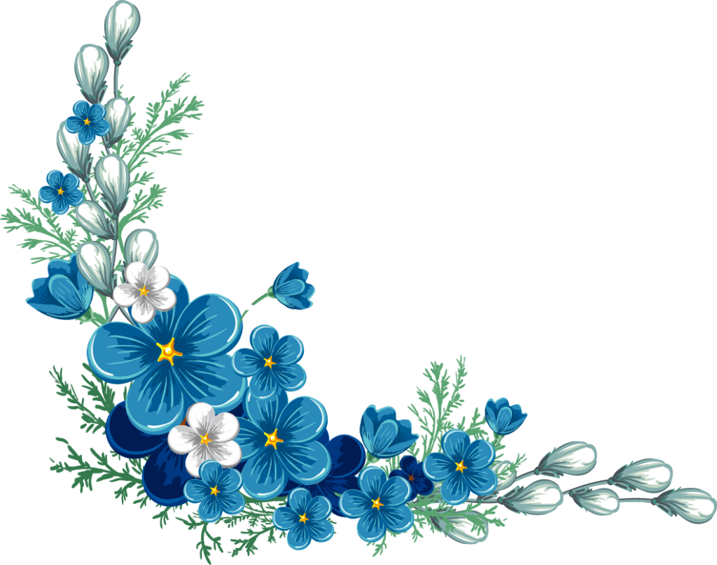 Vector Blaue Blumen PNG Transparent-Datei
